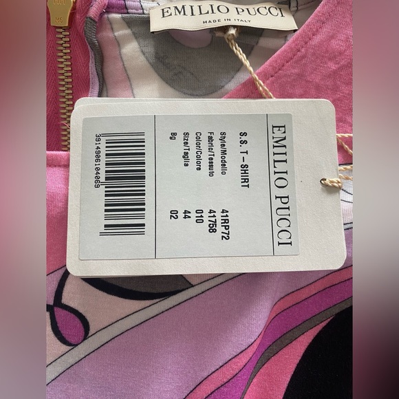 NWT Guaranteed Authentic Pucci t-shirt. Italian size 44. Can fit S-M. - Picture 3 of 4